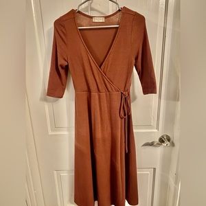 Altar’d State Faux Wrap Midi Sweater Dress